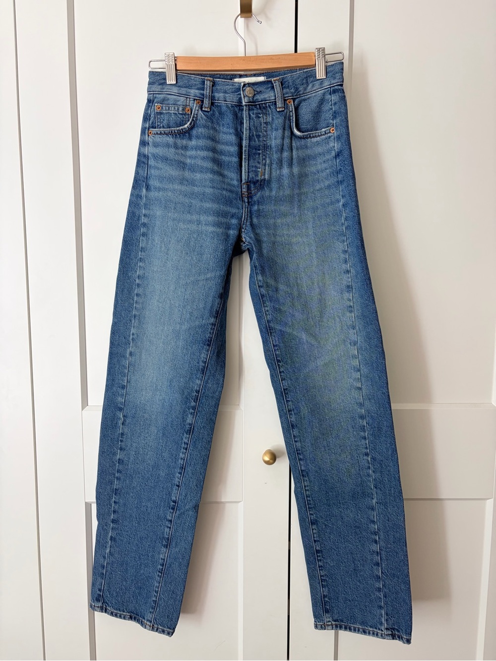 Madewell Pieced Barrel-Leg Jeans in Mid Blue Wash | 23